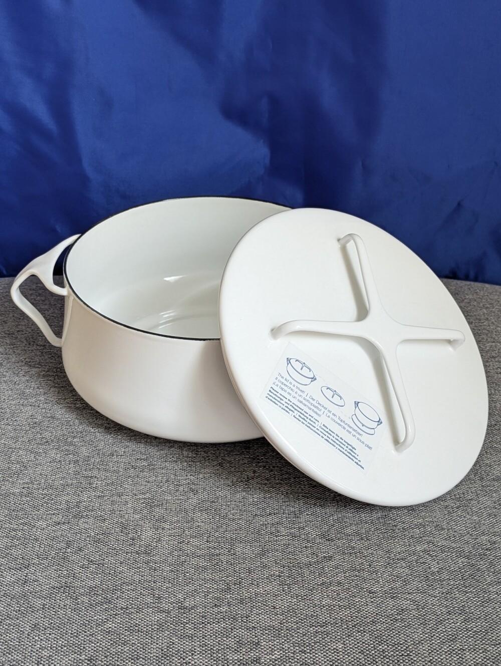 🆕 Dansk Kobenstyle 2-Quart Enamelware Casserole Dish White
